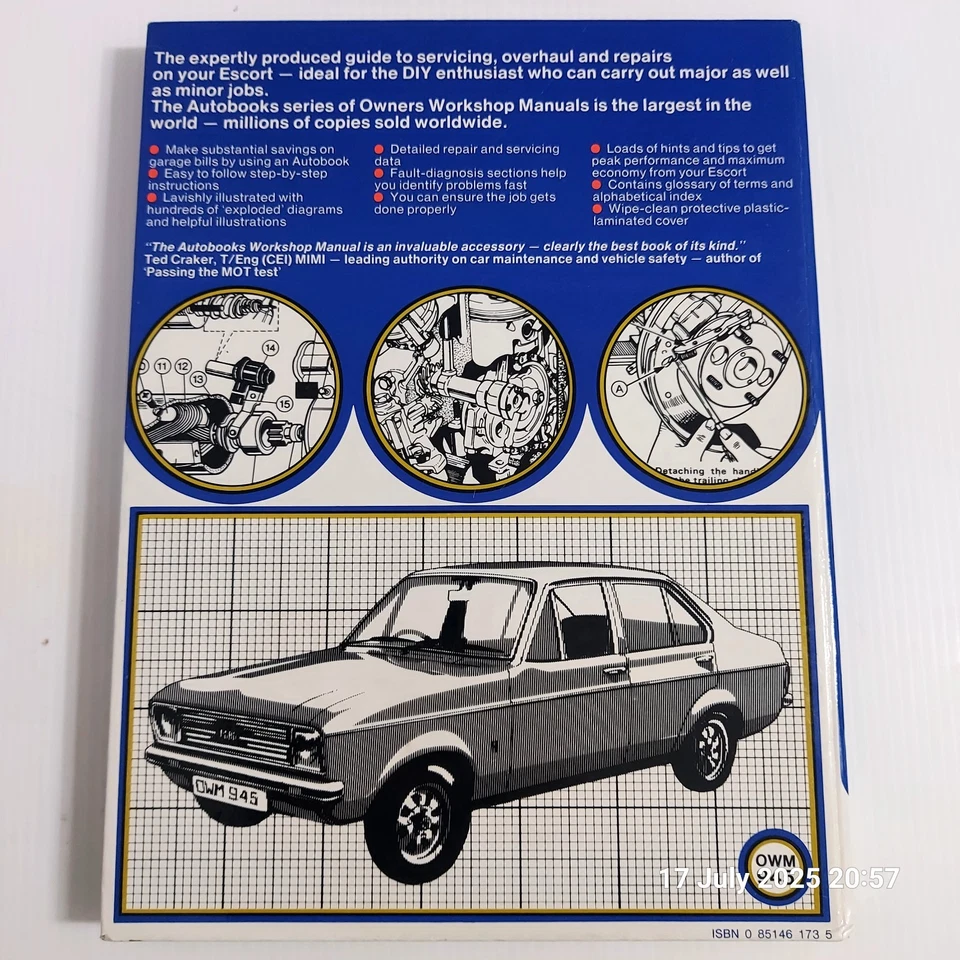 Ford Escort Owners Workshop Manual 1975–80 Autobooks OWM 945 1.1 1.3 1.6 Popular - Image 2 of 4