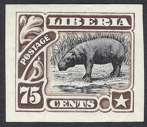 Liberia # 110 Mint Imperf 1906 Issue Hippo
