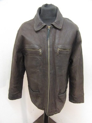 VINTAGE 80'S AKASO LEATHER FLIGHT MOTORRAD FELDJACKE SIZE L, ACE PATINA,