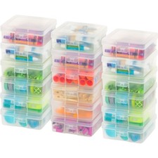 Clear Storage Cases, 18-Pack,  , Plastic Bead Organizing Containers with Sna...