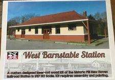 HO Scale Structures West Barnstable NH RAILROAD STATION Laser Cut Wood Kit NIB