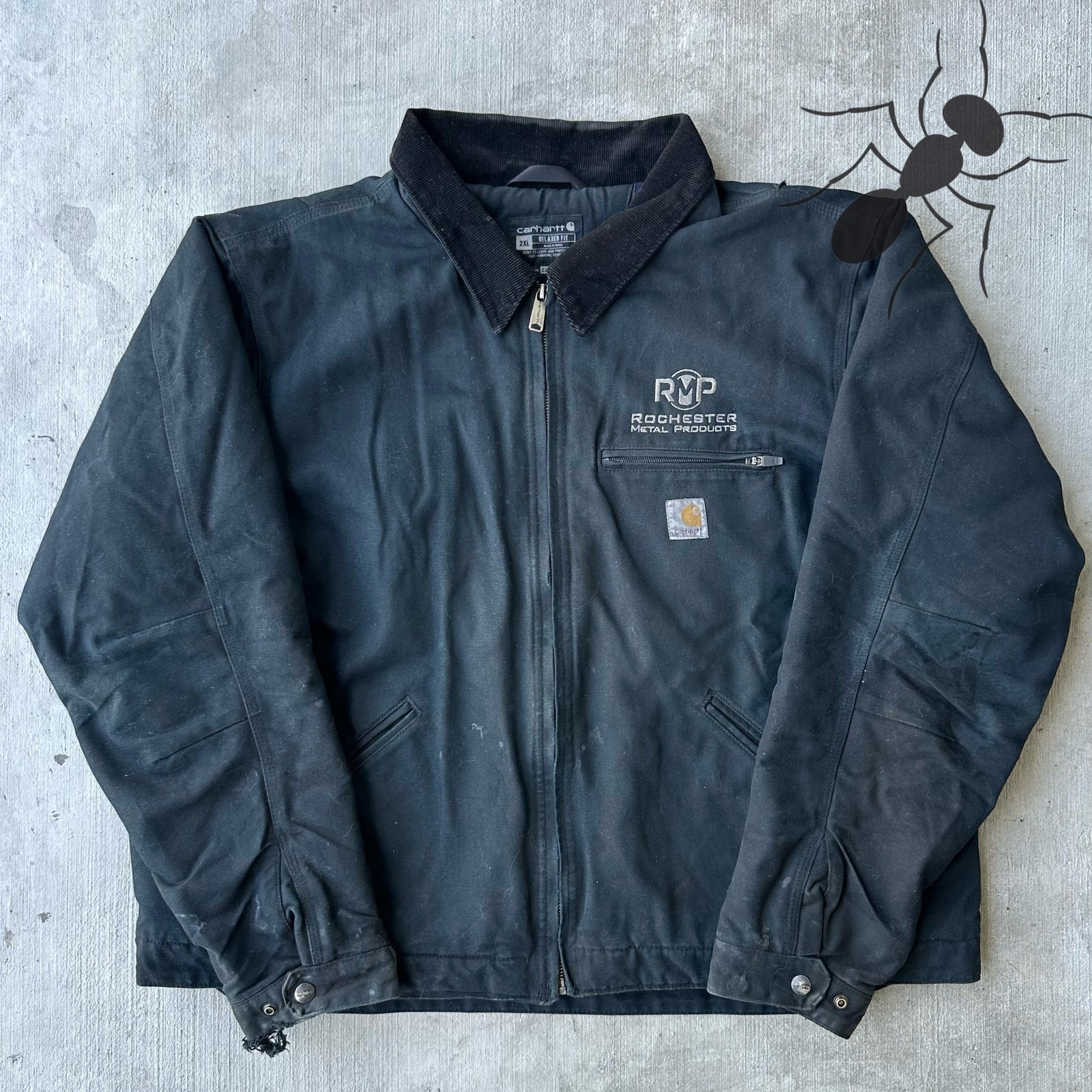 Vintage Y2K Black Carhartt Detroit Workwear Jacket Retro Style