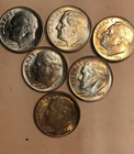 lot of 6 %90 silver dimes Roosevelt Dimes Graded CH-GEM Coins ON. SALE