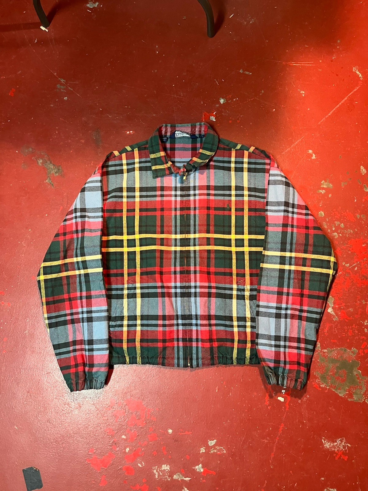 Vintage 90’s Ralph Lauren Polo Plaid Harrington Jacket Men’s Size Large Red