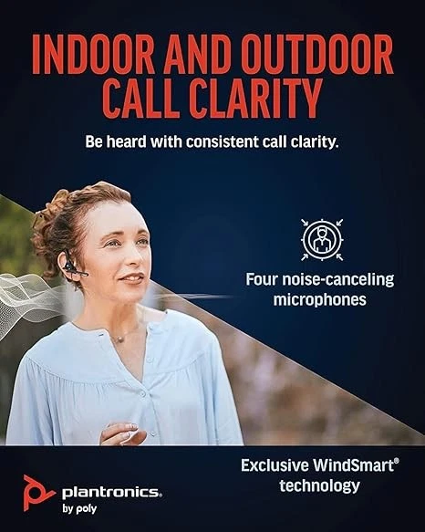 Plantronics by Poly Voyager 5200 UC Wireless Headset 206110-102 - Black - Image 4 of 4