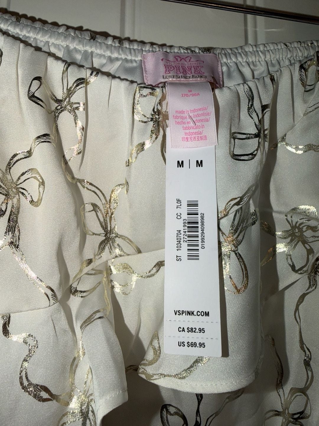 Victoria’s Secret PINK LoveShackFancy Ruffle Mini Skirt Bow Print NWT Size M, photo 5