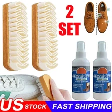 2X Crepe Rubber Brush And Remover For Suede Nubuck Shoes/Boots/Bags Cleaning US