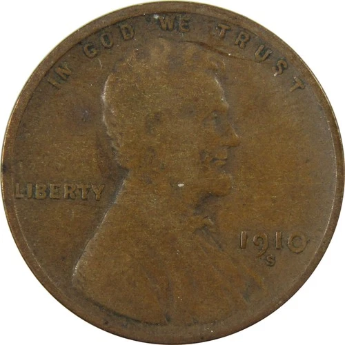 1910 S Lincoln Wheat Cent VG Very Good Penny 1c Coin SKU:I26165