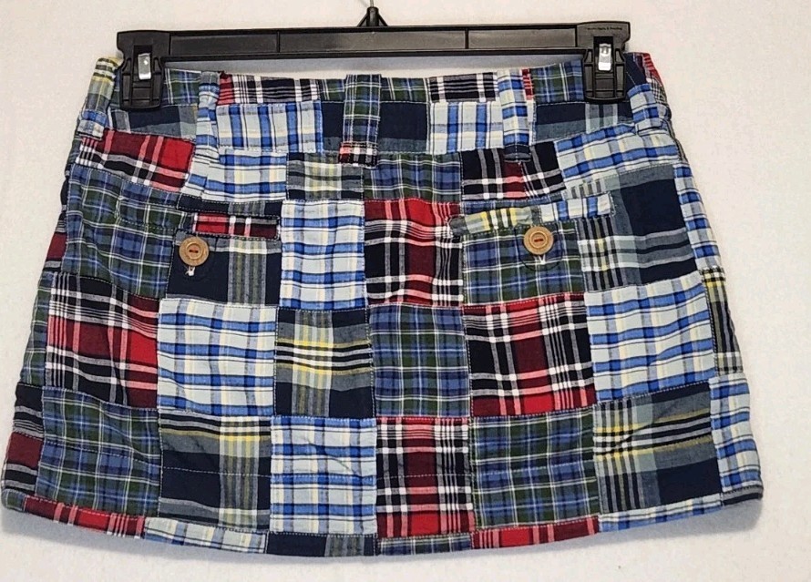 American Eagle Patchwork Madras Plaid Micro Mini … - image 2