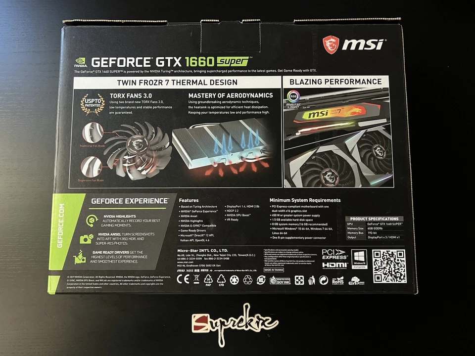 MSI GeForce GTX 1660 Super 6GB GDRR6 DirectX 12 VR Listo Foto 3 de 4