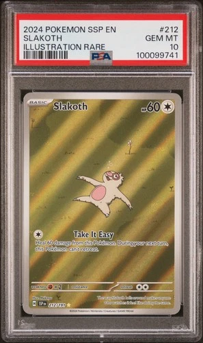 2024 POKEMON SSP EN-SURGING SPARKS ILLUSTRATION RARE #212 SLAKOTH PSA 10