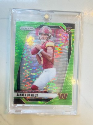 Jayden Daniels [Neon Green Pulsar] #347 [Rookie] 2024 Panini Prizm