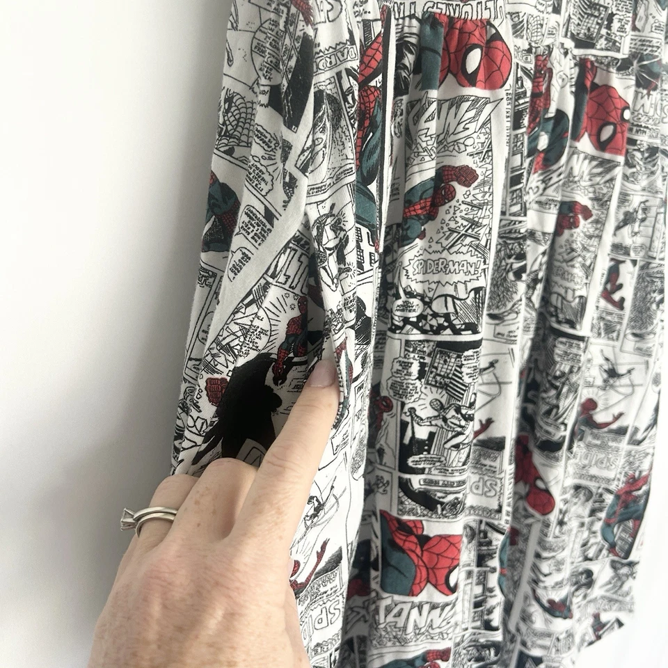 Marvel Her Universe Spiderman T-Shirt Dress Womens M Comic Book Print AOP Skater - Image 4 of 4