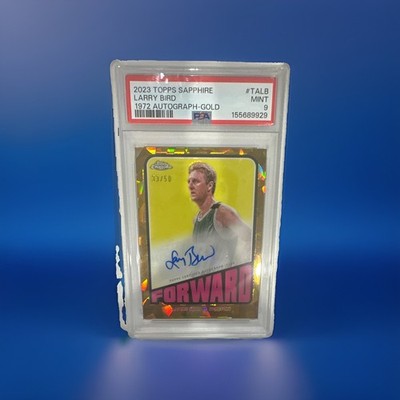 Topps Chrome Sapphire Larry Bird 2023-24 1972 Auto Gold /50 #TA-LB PSA 9