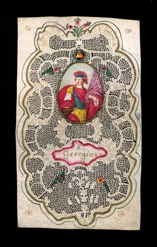 canivet pergamena miniatura 1700 S.GIORGIO M.