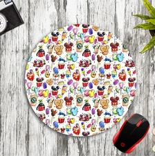 DISNEY CHARACTER SHAPED SNACKS COLLAGE D1 ROUND MOUSE PAD MAT HOME SCHOOL OFFICE