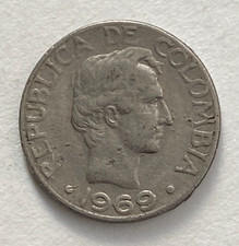 1969 Columbia 10 Centavos Coin - Free Shipping #1