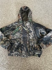 Remington Jacket Boys 12 Brown Green Camo Reversible Mossy Oak Hunting Coat Kids