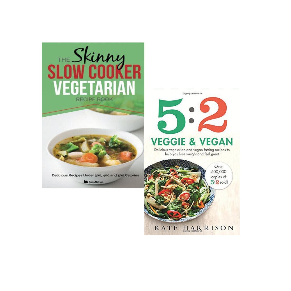 5:2 Veggie and Vegan 2 Books Collection Set Skinny Slow Cooker Vegetarian New