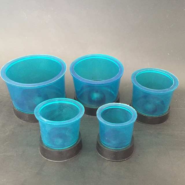 5pcs Dental Round Casting Rings Formers with Base Wax Investment Rubber