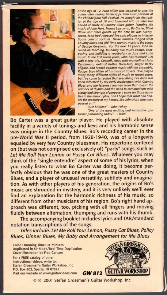 Гитара BO CARTER & FURRY LEWIS ~ кантри блюз ~ Джон Миллер * лот из 2 * VHS - Изображение 3 из 4