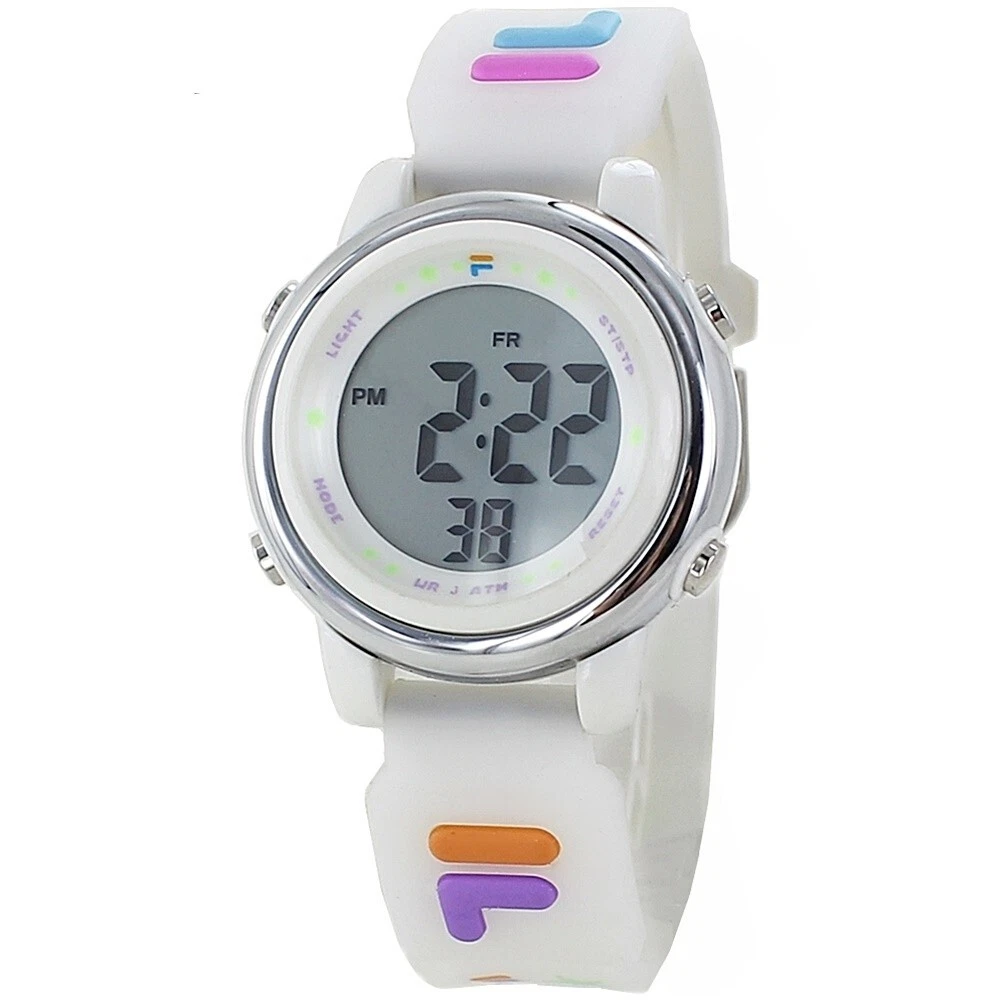Fila Digital White Silicone Strap Unisex Watch 38 218 005 eBay