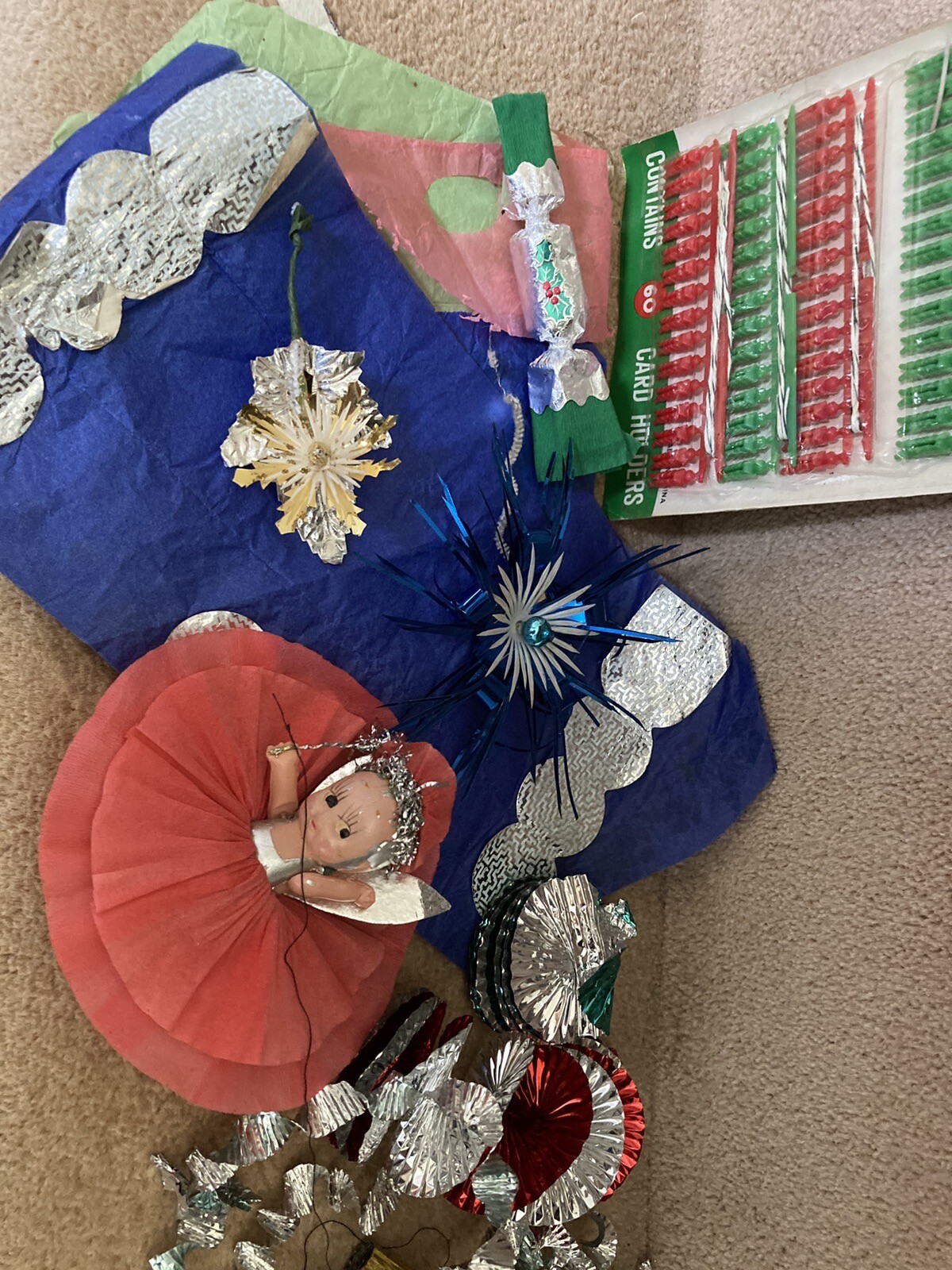 Vintage Old Christmas Decorations Baubles Tree Lot Santa