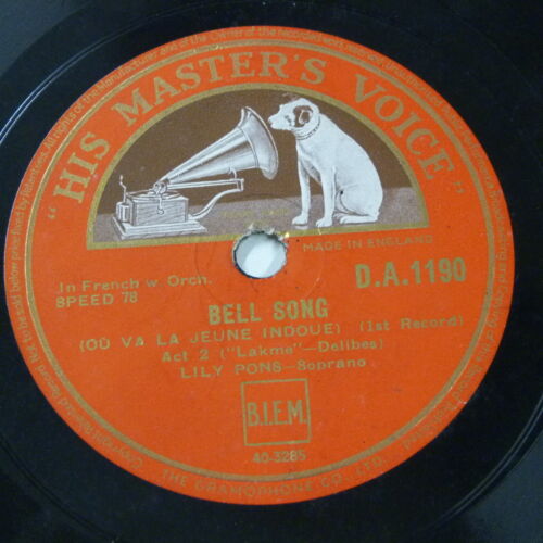 78rpm LILY PONS delibes lakme BELL SONG - Photo 1/1