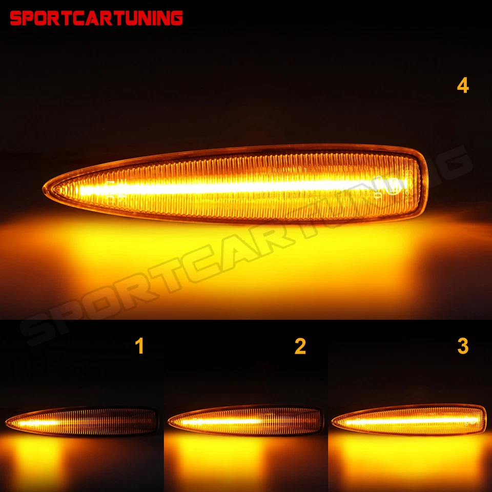 Dynamic Amber LED Side Turn Signal Light For Lexus IS F LS460 LS460L LS600h L - Image 2 of 4