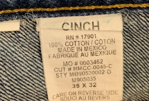 Cinch Carter Herren 35x32 Jeans entspannt Bootcut Western Cowboy Arbeitshose schwer - Bild 9 von 12