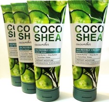 Bath Body Works COCO SHEA CUCUMBER Incredibly Creamy Body Wash, 10 oz, NEW x 4