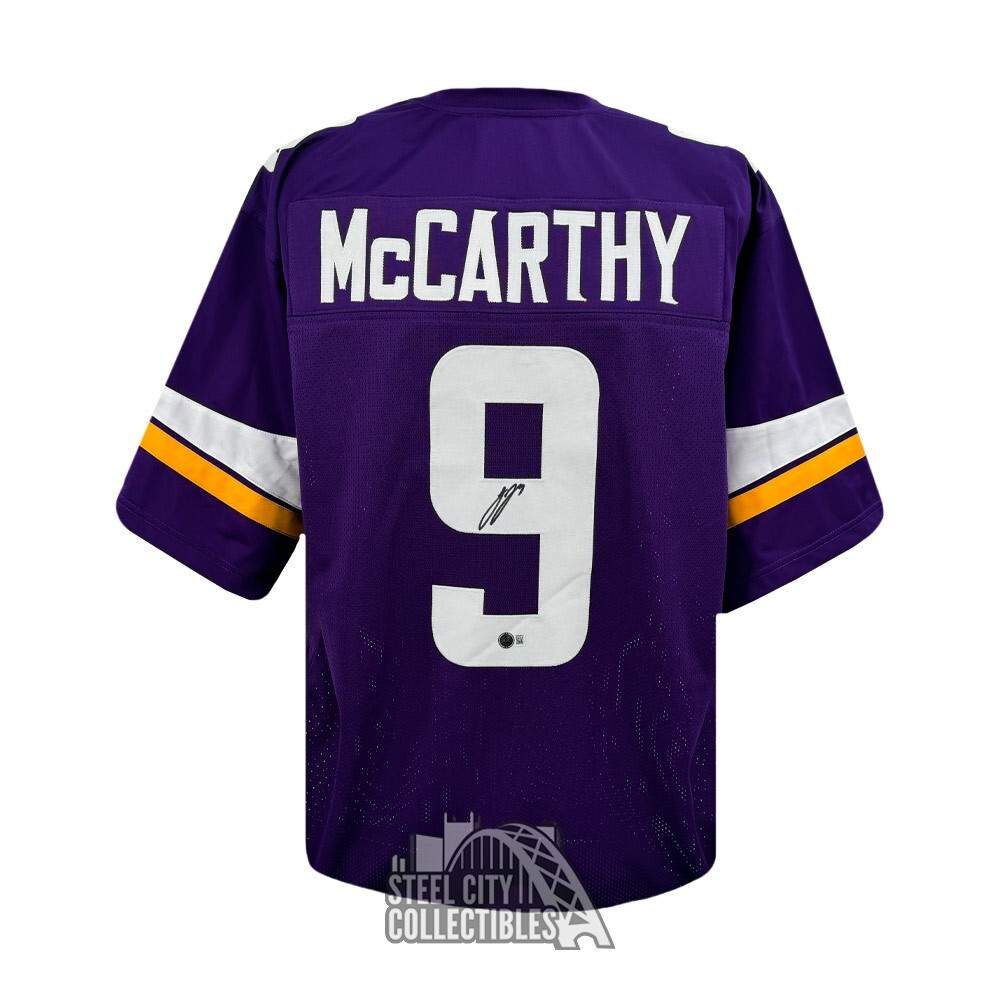 JJ McCarthy Autographed Signed Minnesota Custom Purple Football Jersey - BAS 