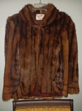 Fur - Mahogany Brown Mink Coat / Cape With Hat By I.r. Fox Furrier New York