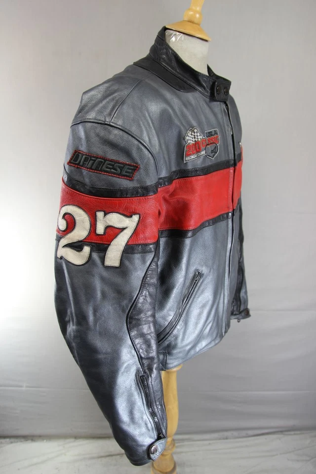 DAINESE VINTAGE USA 200 CLASSIC BARRY SHEENE LEATHER BIKER JCKT + CE ARMOUR 48IN - Image 2 of 4