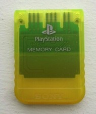 Sony PlayStation OEM Official 1 PS1 PSX Memory Card SCPH-1020 - YELLOW - TESTED 