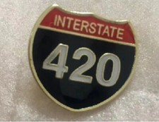 INTERSTATE 420 HWY WEED MARIJUANA Bike Motorcycle Hat Cap lapel Pin