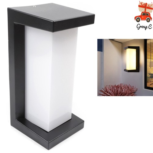 Modern LED Outdoor Wall Light – Waterproof IP65 Aluminum Sconce, 18W Warm White, Black Finish-1074385