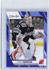 2023-24 O-Pee-Chee - Vitek Vanecek - Blue Border Parallel #21 Devils