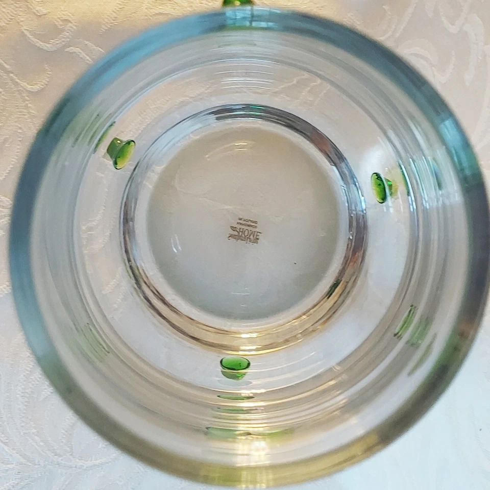 Jarrón grande Southern Living arte en vidrio verde con puntos de vidrio fundido verde 11 pulgadas Foto 4 de 4