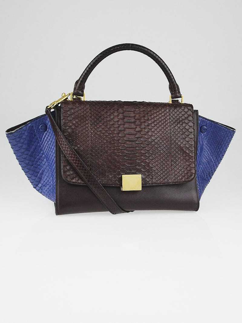 Celine Brown/Blue Python and Calfskin Leather Sma… - image 1