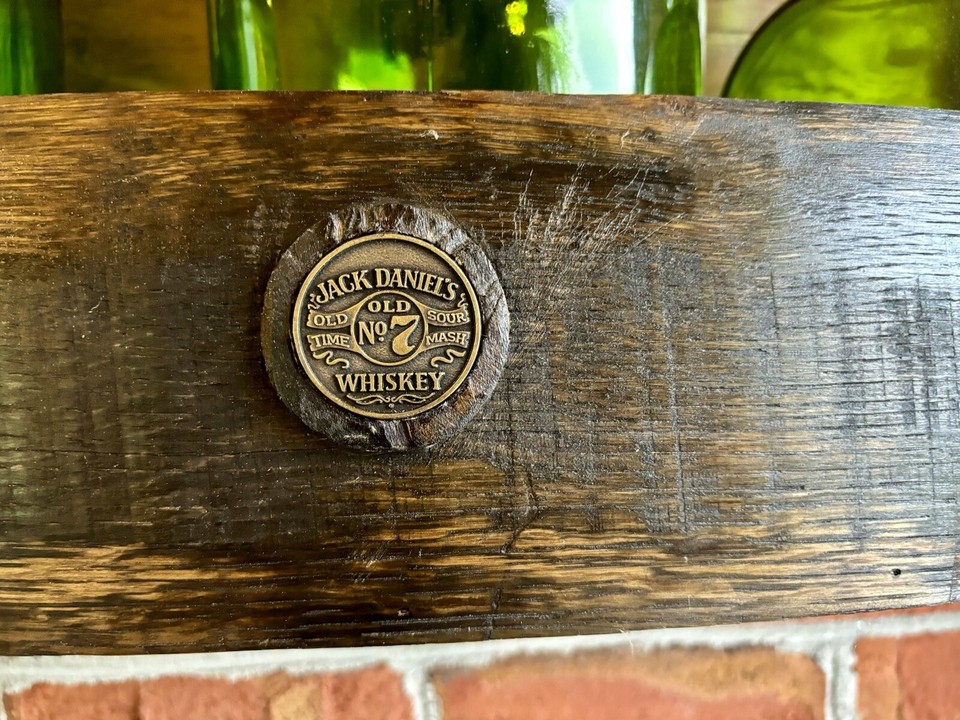 Bourbon/Whiskey Barrel Stave Shelf Jack Daniels Emblem Vintage Style 25