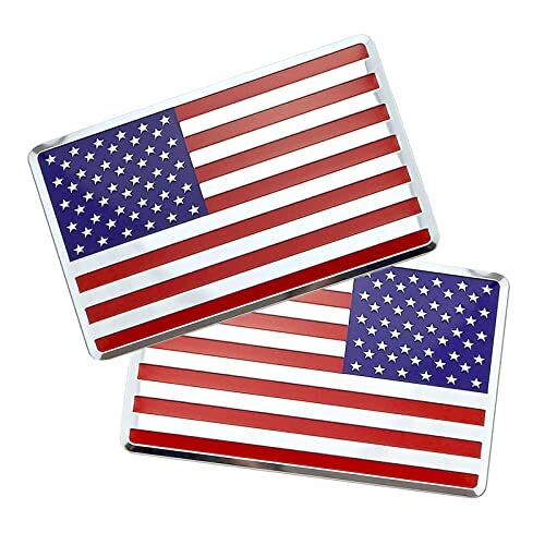 Embossed 3D Metal American Flag Car Emblem Decal Stickers 3x5 Patriotic Decal - Foto 6 di 7