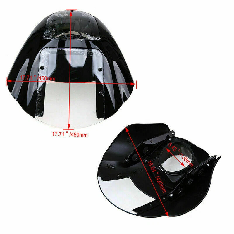 Cubierta de carenado de faros de motocicleta apta para Harley Iron 883 1986-1994 Foto 2 de 4