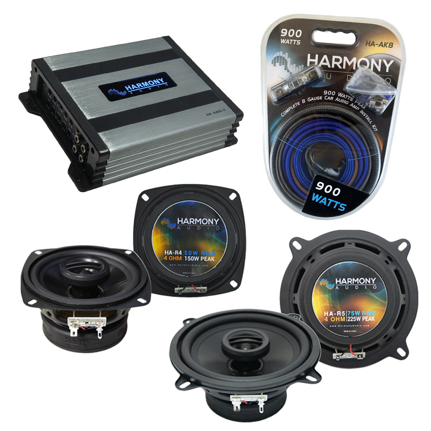 Toyota Tercel 1995-1998 Factory Speaker Upgrade Harmony R4 R65 & HA-A400.4 Amp