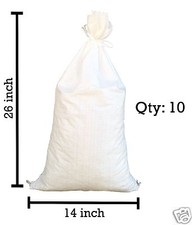 Sandbags - 10 White 14" x 26" - Sandbag Sand Bags Bag Poly by Sandbaggy