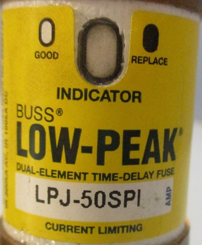 Buss Low Peak Dual Element Time Delay Fuse LPJ-50SPI 19Y Lots of 2 - Picture 3 of 6