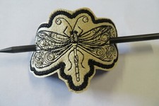Dragonfly - Ladies Leatherette Barrette Embroidered - 6 colours available