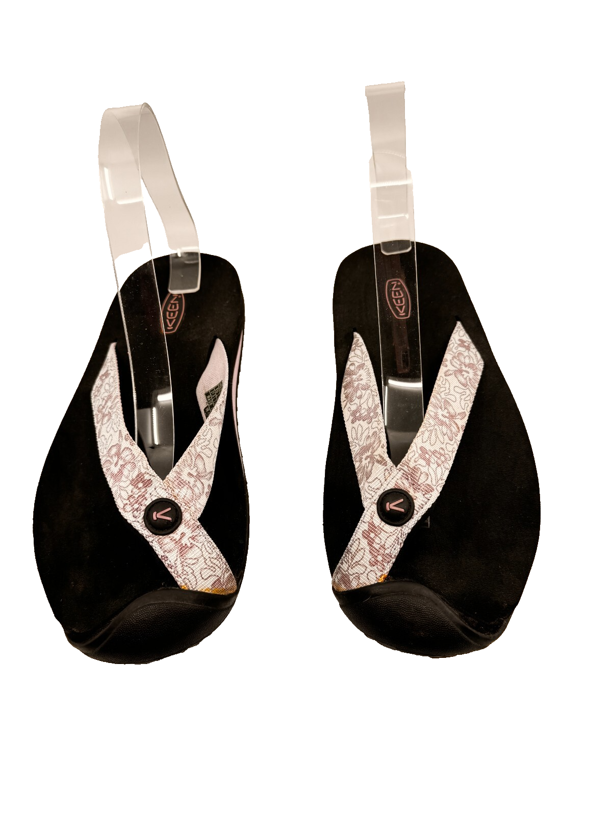 Sandali donna Keen viola chiaro tanga ballerine TG 7M nero suola in schiuma comodi