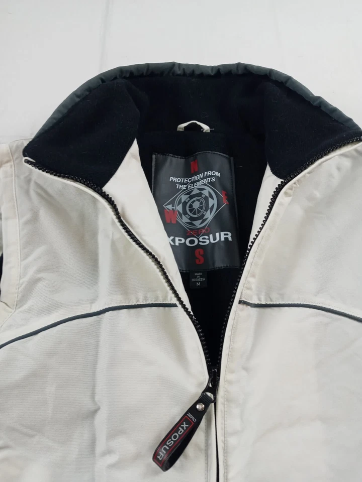 Chaleco forrado de lana ZeroXposur para mujer talla mediana cremallera completa blanco bolsillos con cremallera Foto 2 de 4