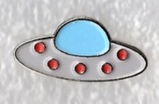 Listing image for Flying saucer pin badge. UFO Space ship design., Metal. Enamel. Area 51 Aliens